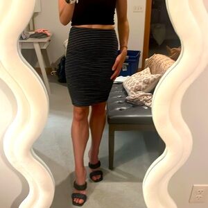 Cotton On Black and White Stripe Pencil Skirt